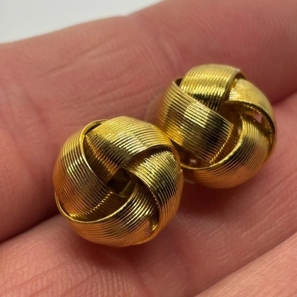 Earring Lot Gold Tone Pierced Baubles‎ and Hoops Some Vintage